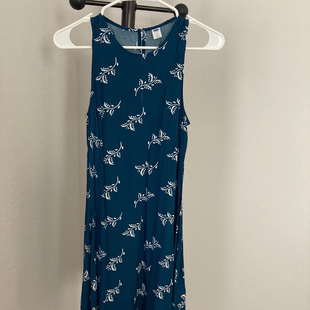 Patterned Blue Sleeveless Summer Dress